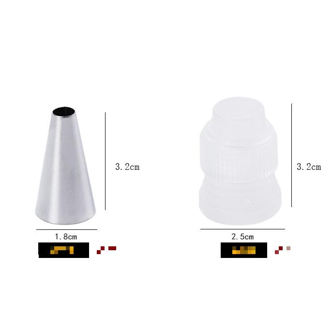 Bộ Đuôi Bắt Bông Kem Bằng Thép Không Gỉ 18 chi tiết có hộp đựng sang trọng