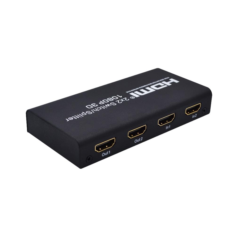 HDMI Switch 2 in 2out Switcher Selector Splitter Hub Box For HDTV HD EU Plug