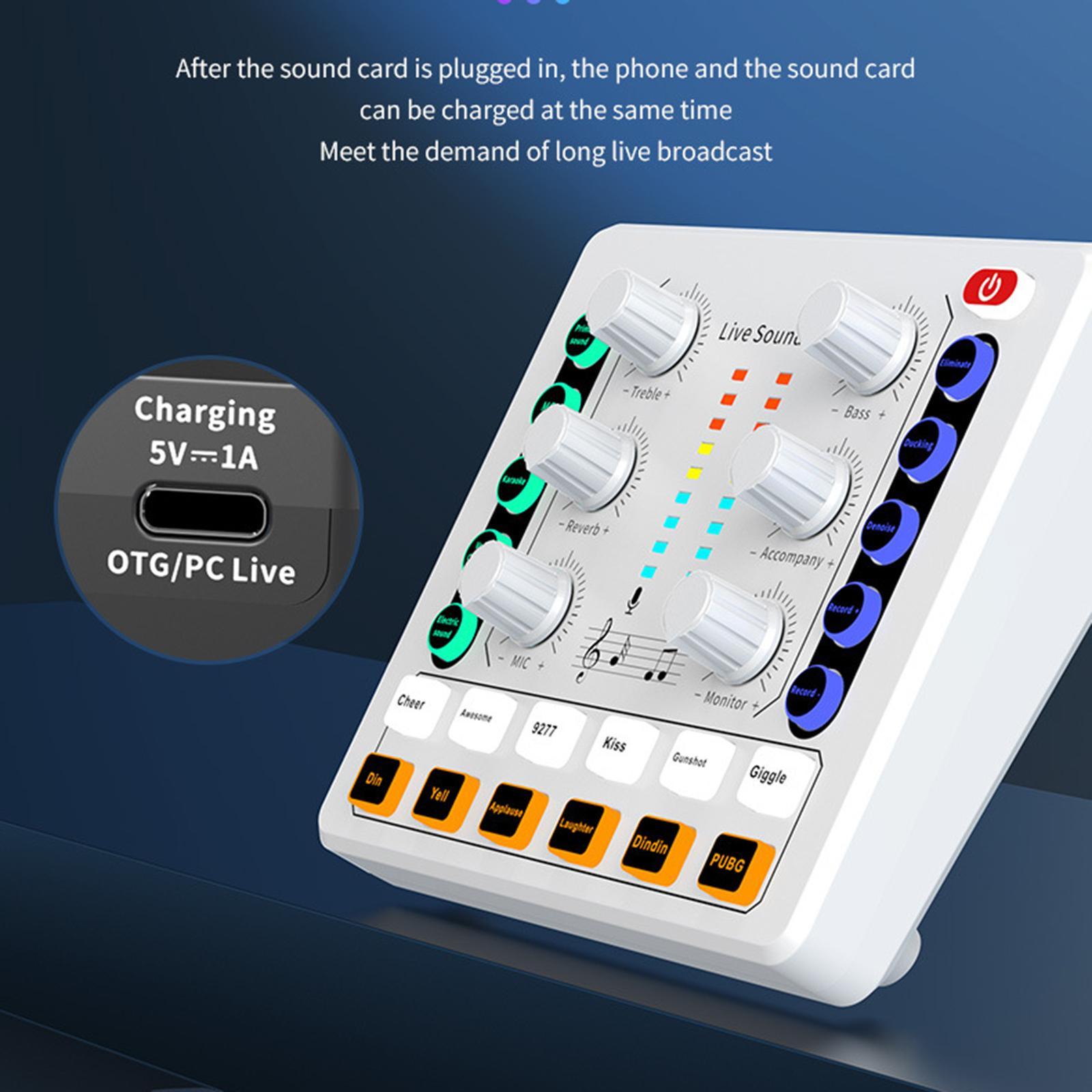 Professional sound Card 12 Sound Effects Low Noise for Karaoke Gaming