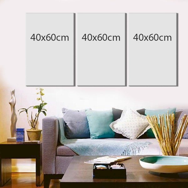 Bộ 3 Tranh Trang Trí "Sen Vàng" - W297