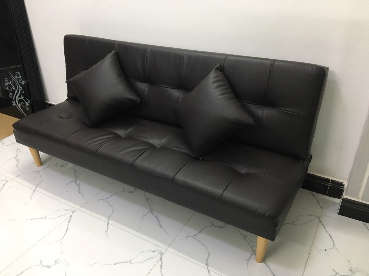 Ghế sofa bed, sofa giường màu đen SB14