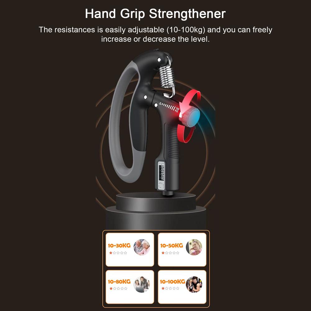 LCD Display Hand Grip Strengthener Arm Muscle Strength Trainer Hand Grip Strength Training Equipment Body Building Gym Exercises Hand Gripper