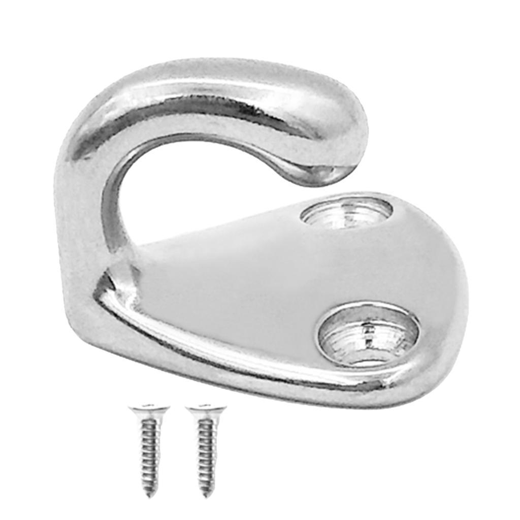 2pcs Marine Grade Stainless Steel Boat Hook Coat and Hat Hook Wall Mount