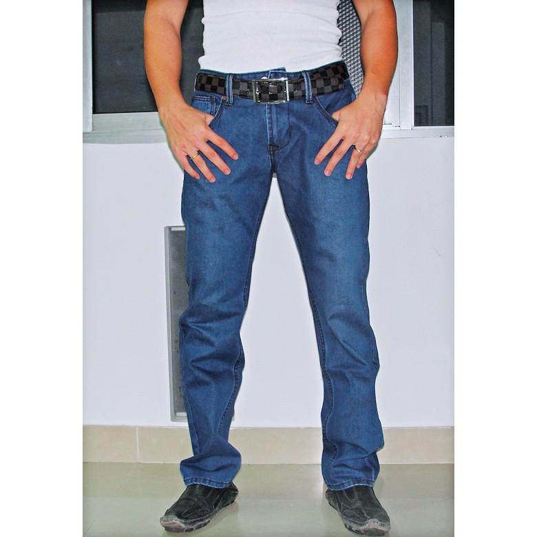 Bigsize đến 100kg quần jean nam trung niên co giãn ống suông