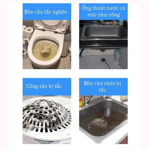 Bột thông cống bồn rửa bát đa năng nắp xanh