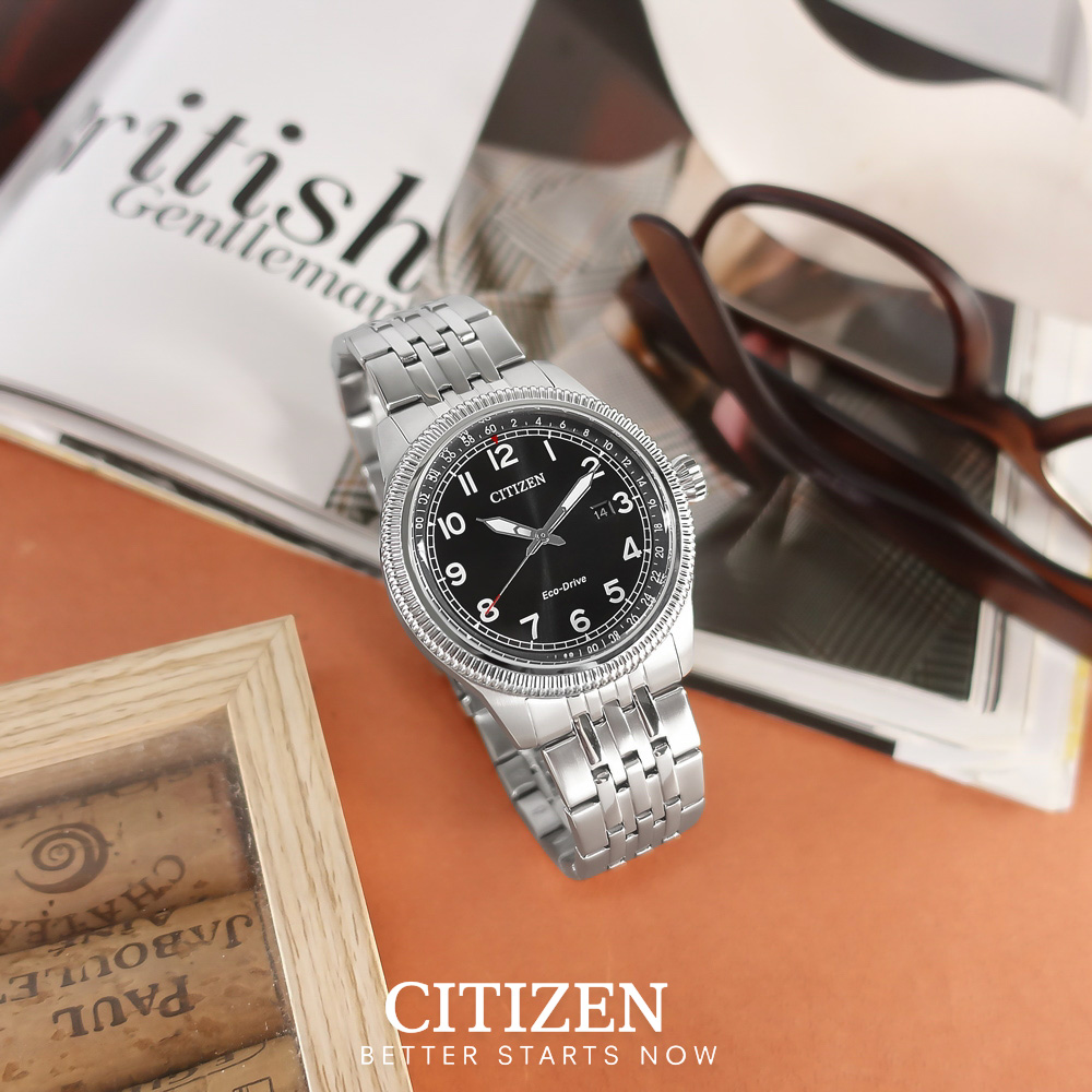 Đồng Hồ Nam Citizen Eco-Drive Dây Thép Không Gỉ BM7480-81E - Mặt Đen (42.5mm)
