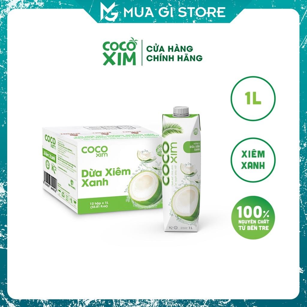 Thùng 12 Hộp Nước dừa đóng hộp Cocoxim vị Xiêm Xanh dung tích 1000ml/Hộp, Nước dừa xuất khẩu, Giao hỏa tốc Hà Nội