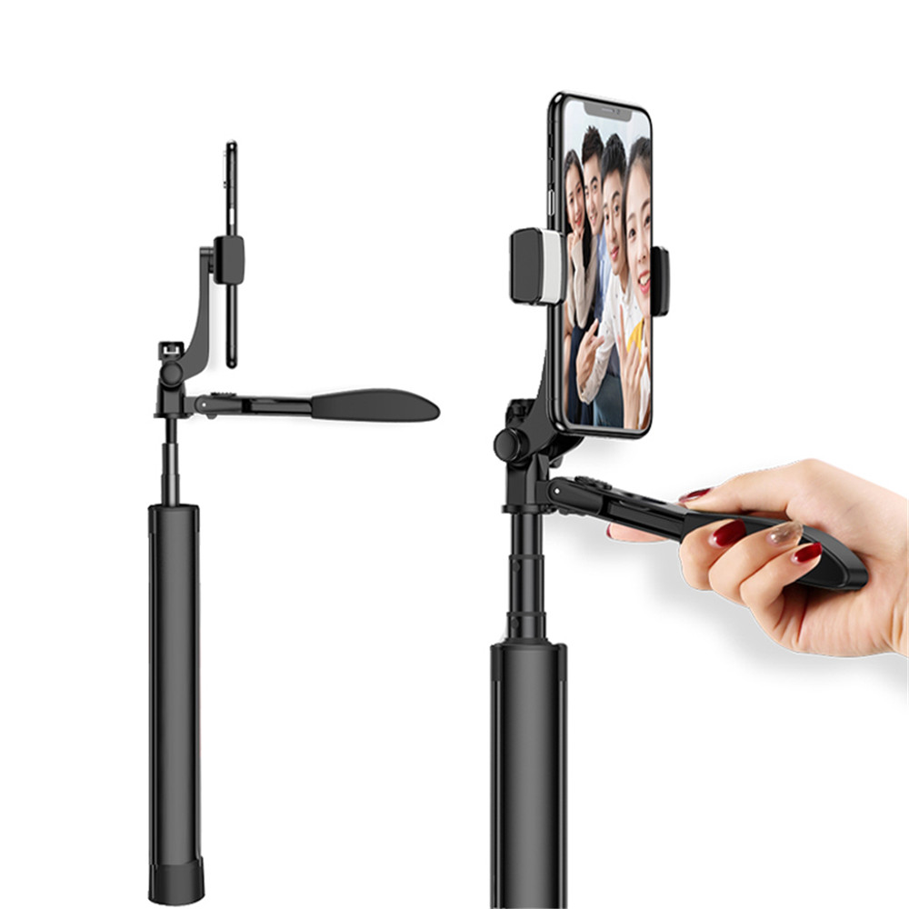 Gậy chụp hình chống rung CYKE xoay 360 độ kiêm giá đỡ 3 chân Tripod tích hợp điều khiển không dây bluetooth kèm đèn Led-Hàng Chính Hãng