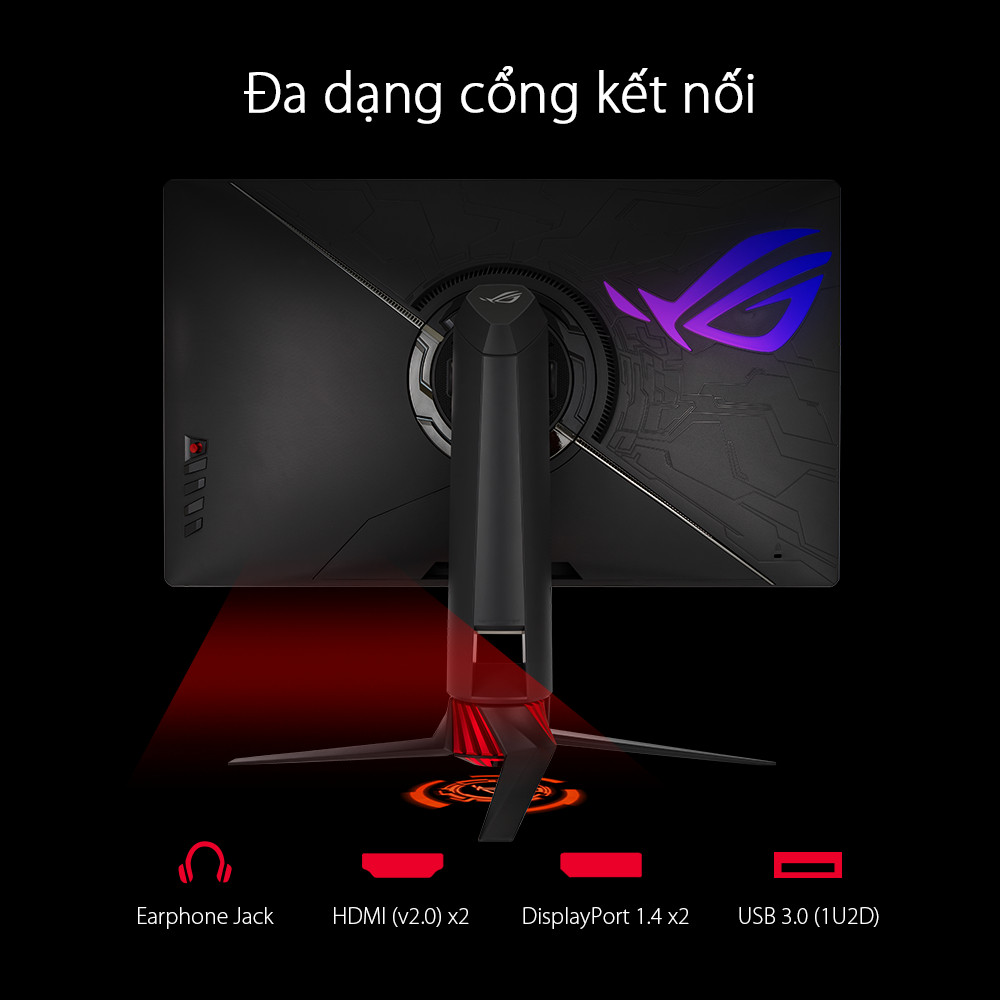 Màn Hình Chơi Game ROG Strix XG27UQ DSC 27 inch 4K (3840 x 2160) 1ms 144Hz DSC Display HDR 400 DCI-P3 90% Công Nghệ Adaptive Sync IPS - Hàng Chính Hãng