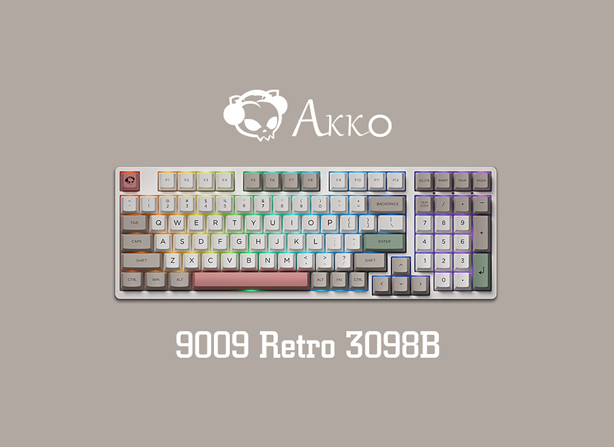 Bàn phím cơ AKKO 3098B Multi-modes 9009 (Bluetooth 5.0 / Wireless 2.4Ghz / Hotswap / Foam tiêu âm / AKKO CS switch) - Hàng chính hãng