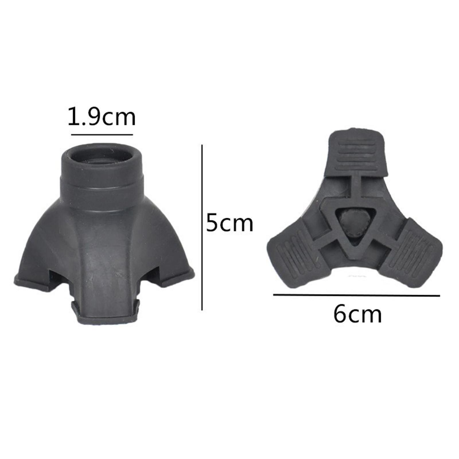 Walking Cane Tips Tripod Stand Cane, Replaces Parts ,Universal, Accessory Three Prong 0.75 inch Support Rubber Foot Pad for Hiking Poles