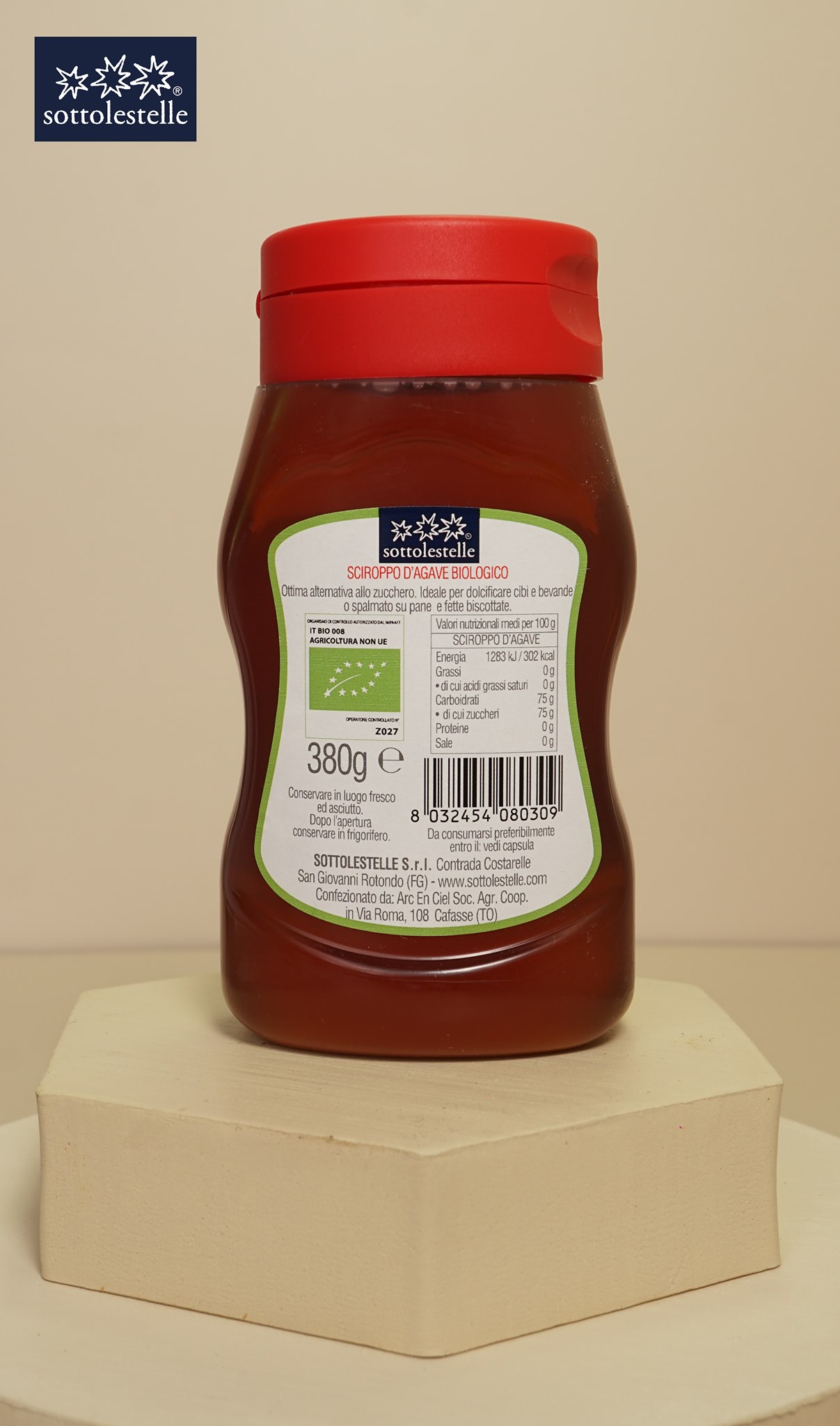 Mật cây thùa hữu cơ Sottolestelle 380g Organic Agave Syrup
