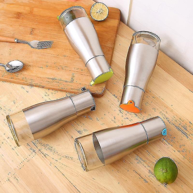 Thép bằng thép không gỉ lưu trữ dầu giấm chai bình chứa bình đựng nước sốt nước sốt ， màu đen