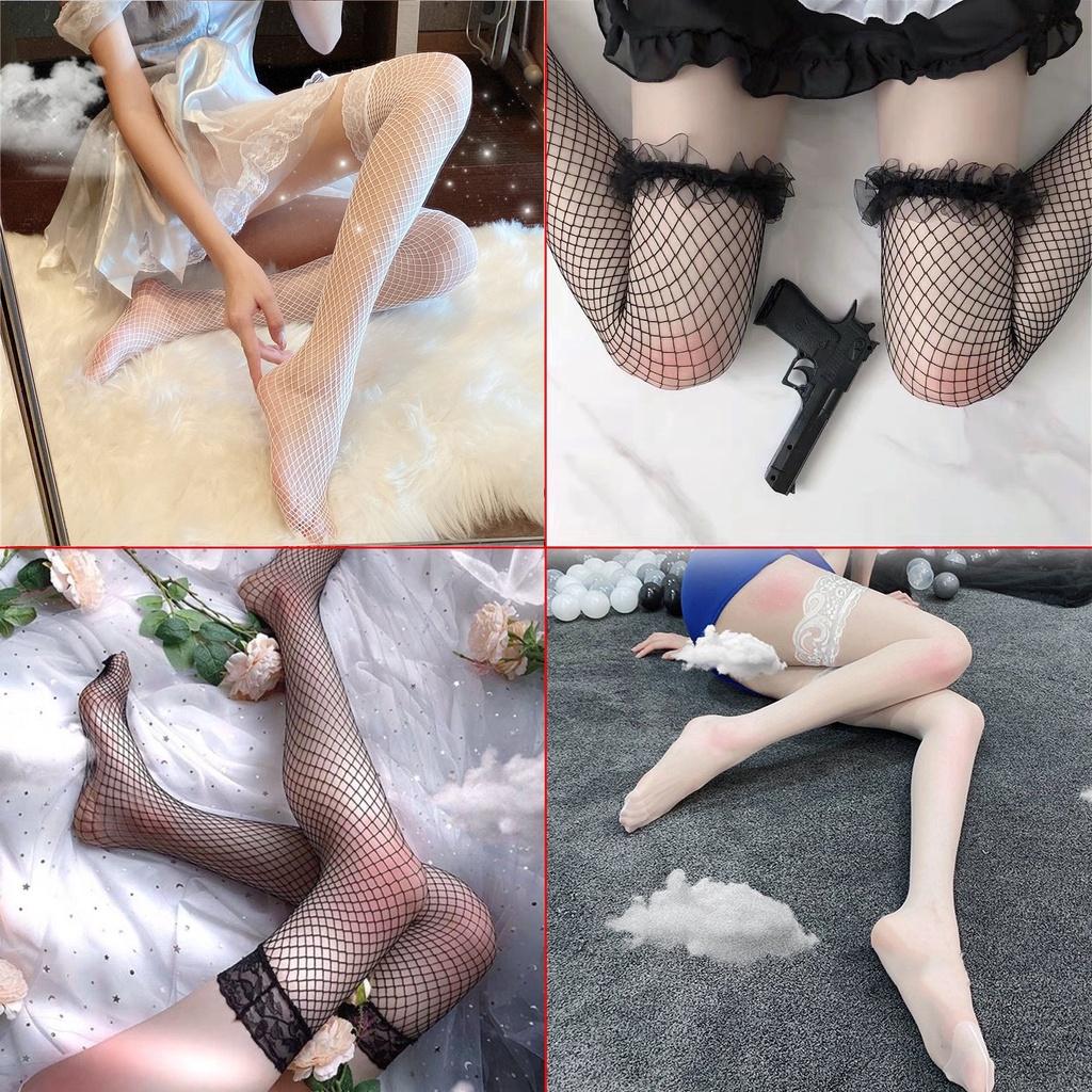 Tất Đùi Lưới Và Lụa Cao Cấp Tổng Hợp Vớ Cosplay Sexy - Phối Hợp Cùng Trang Phục