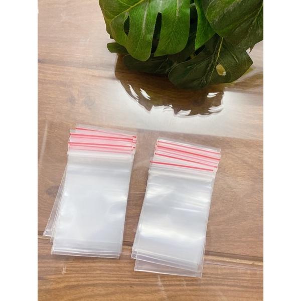 ️100g Túi Zip Trong Chỉ Đỏ To Size 14cm x 9cm