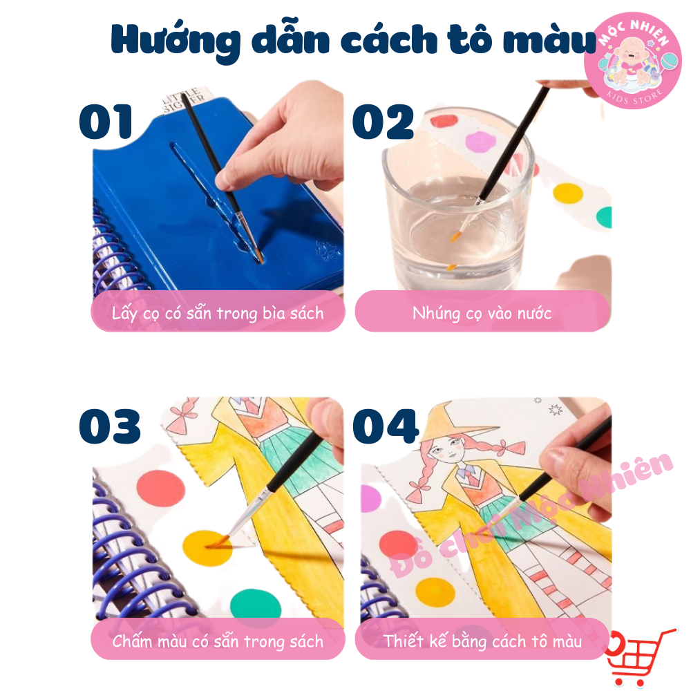 Đồ chơi Thiết Kế Thời Trang và Tô Màu Nước Công Chúa - Mideer Little Designer - Dành cho bé từ 5 tuổi