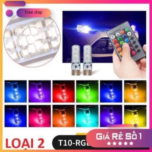 ️REMOTE️ Bộ 02 Đèn Led Demi 16 Màu - Nhiều Chế Độ Sáng - Đổi Màu Nhấp Nháy (Loại 1 / Loại 2