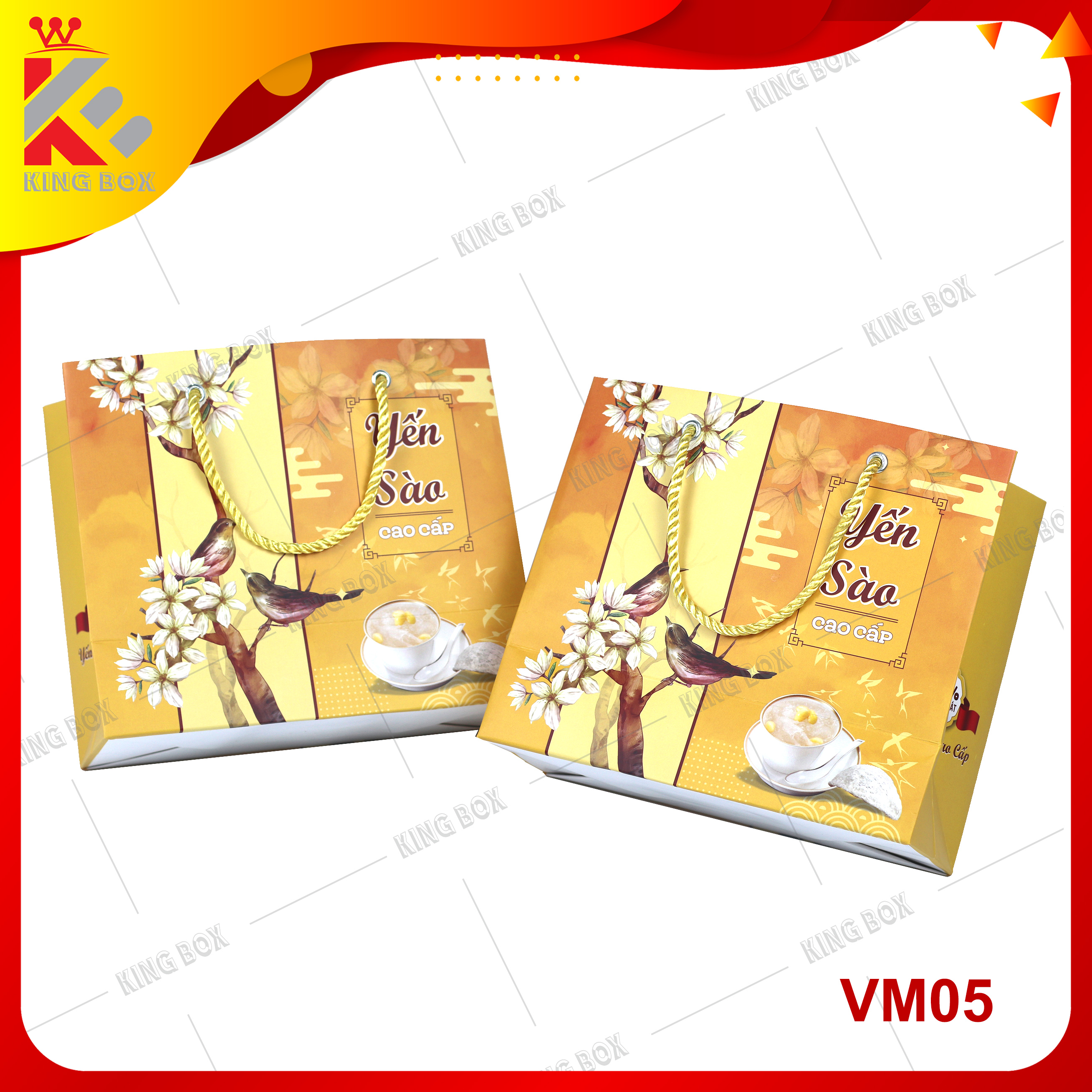 Túi giấy đựng yến sào thượng hạng 50g Kingbox