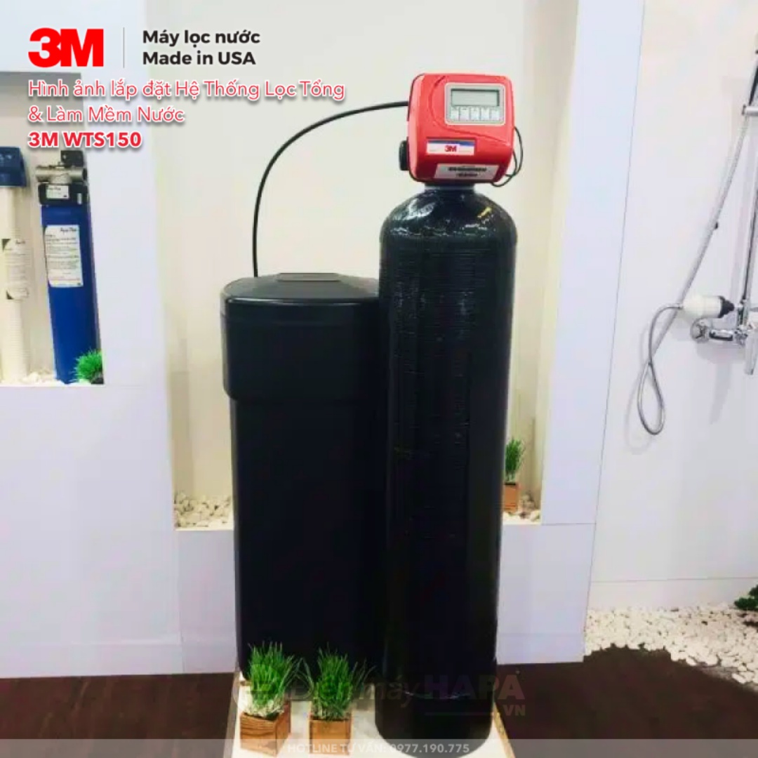 Máy Làm Mềm Nước 3M™ WTS150 Cho Biệt Thự, Villa, Nhà Phố... 3MWTS150 Chuyên Xử Lý Nước Cứng Nhập Khẩu Mỹ - Hàng Chính Hãng 3M