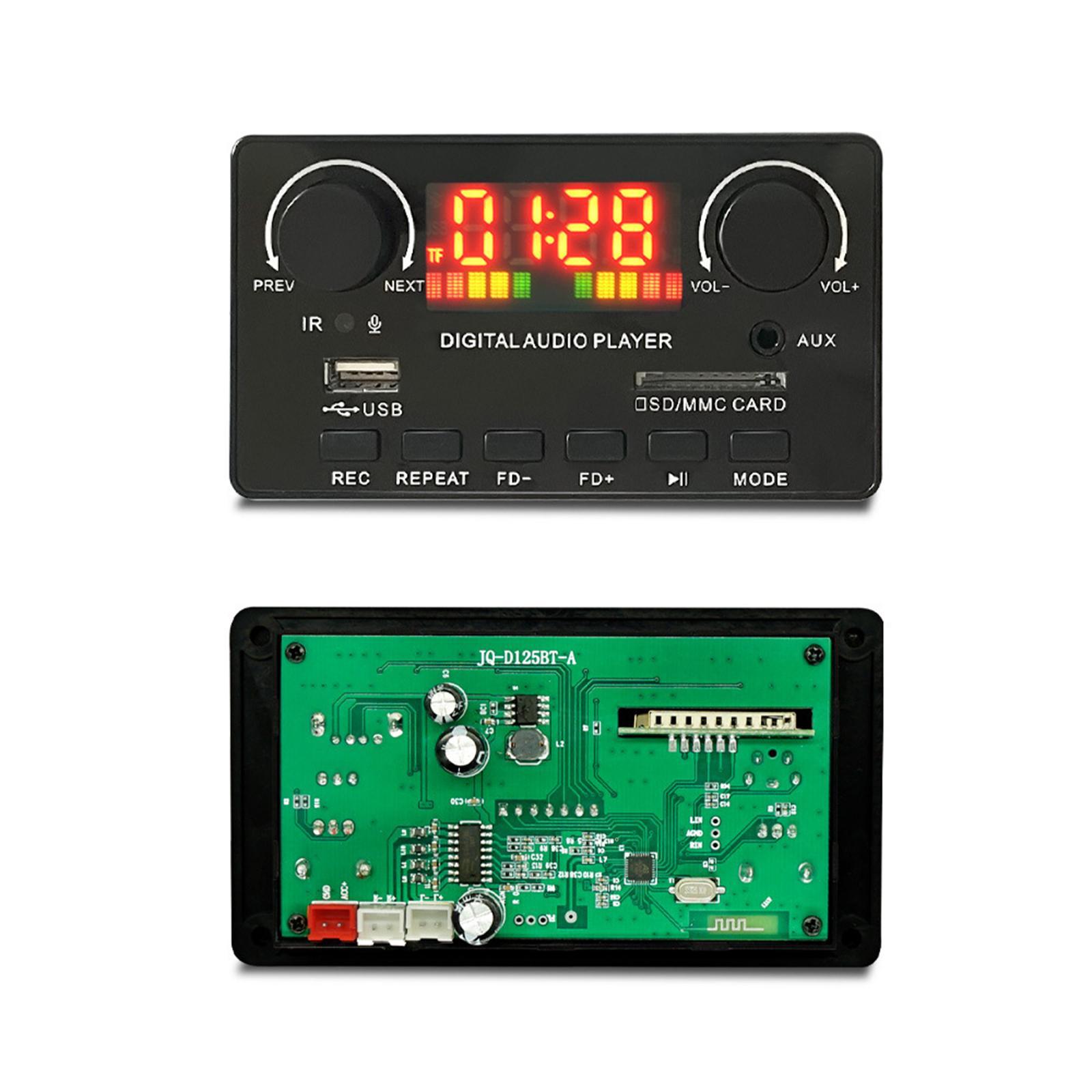 MP3 Board Audio Module, V5.0, Support Handsfree Recording, Jq-D125BT Lossless Audio Player MP3 WMA WAV Ape 2x40W