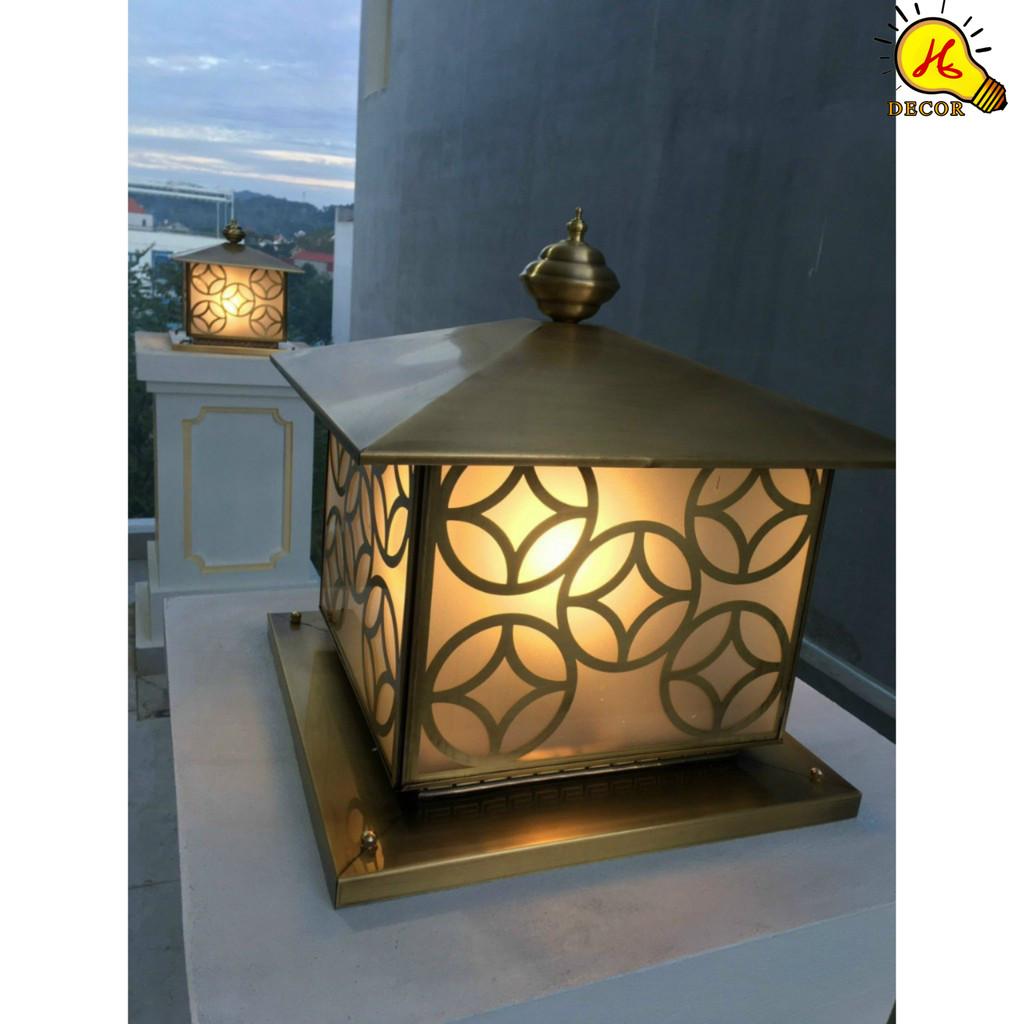 Đèn trụ cổng đồng HQ - mã TCD10 - ánh sáng vàng rõ nét, tiết kiệm điện năng, dễ lắp đặt, phù hợp mọi không gian HQ DECOR (HÀNG NHẬP KHẨU)