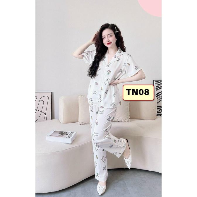 BỘ PYJMA LỤA NỮ Quần Dài,Tay Ngắn
