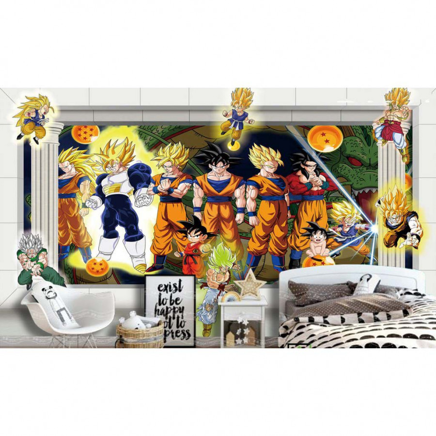 Tranh dán tường 3D 7 viên ngọc rồng TB51