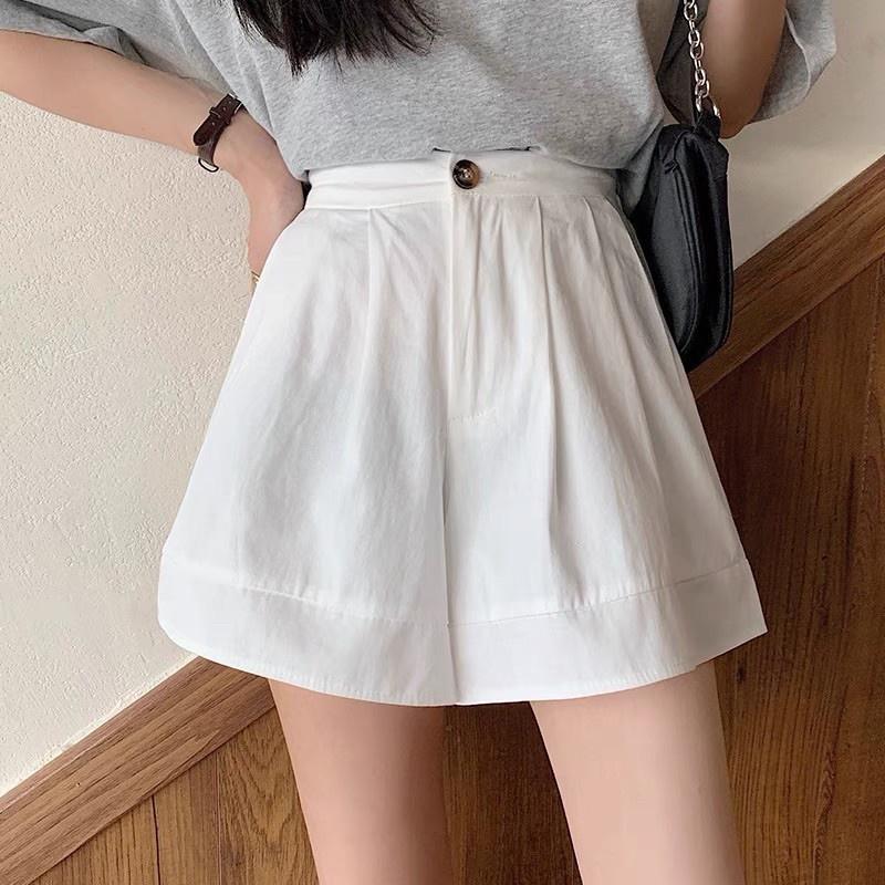 Quần đùi nữ ống rộng mùa hè lưng cao kiểu dáng sooc ulzzang, quần short đũi nữ cạp chun siêu mát KH002