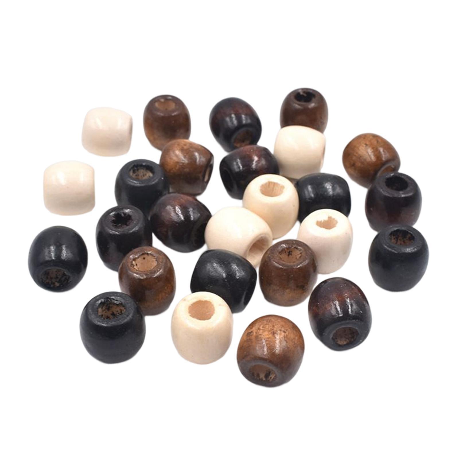 200Pcs Large Hole Wooden Beads Wood Loose Beads Beads for Threading