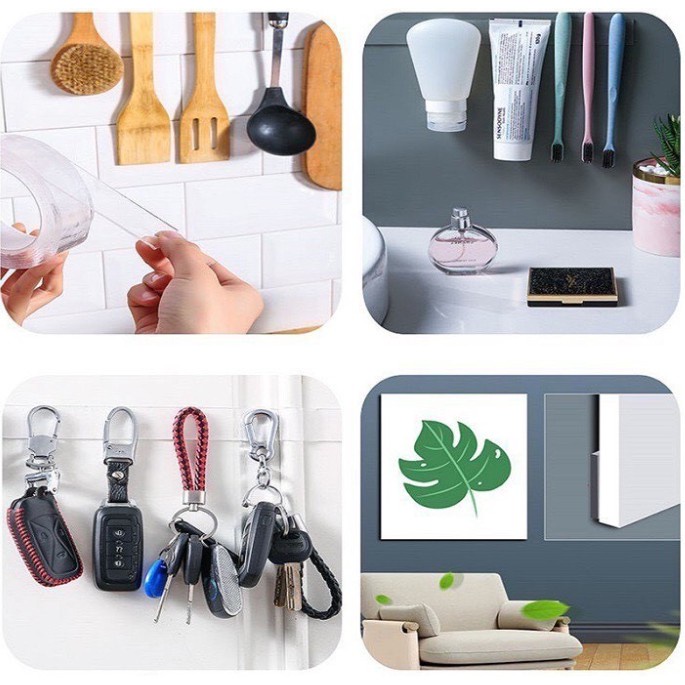 Băng Keo Siêu Dính 2 Mặt Dài 3M Trong Suốt Đa Năng - Egreen Dùng 1 Lần