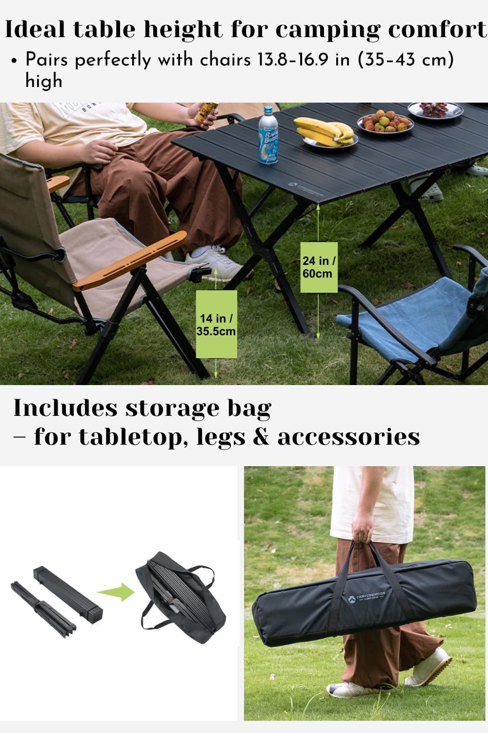 Bàn cuộn nhôm xếp gọn Campingmoon BKT-160 BKT160