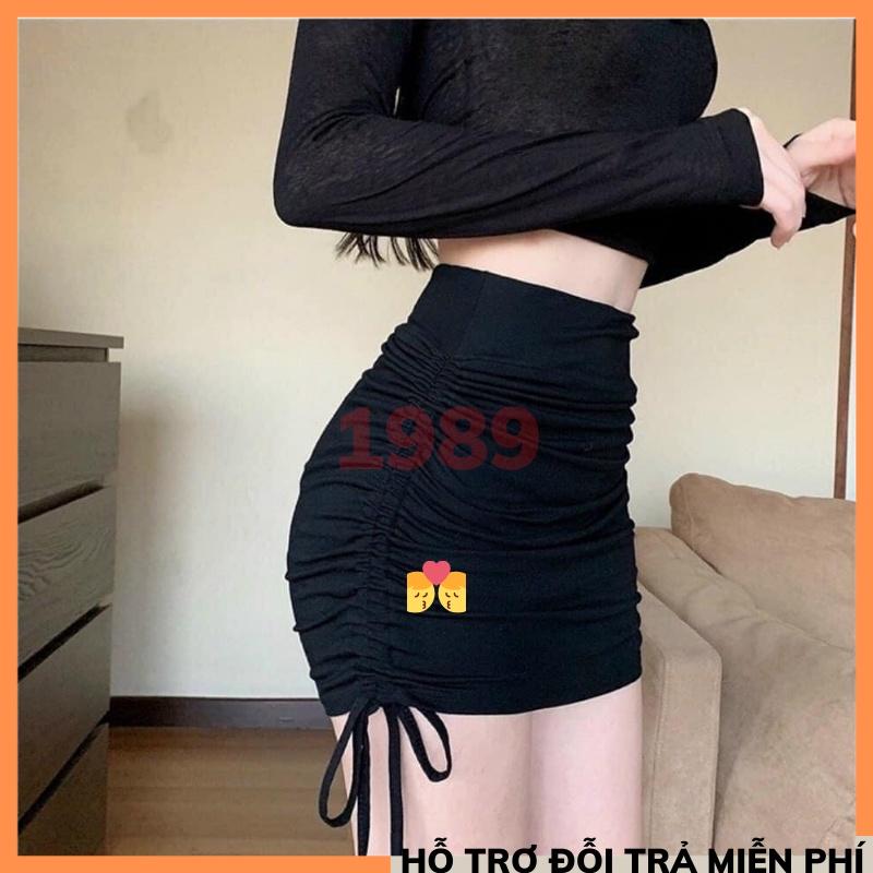 Chân váy rút dây 2 bên body ulzzang ngắn lưng cao công sở tôn dáng rễ mix đồ THỜI TRANG 1989