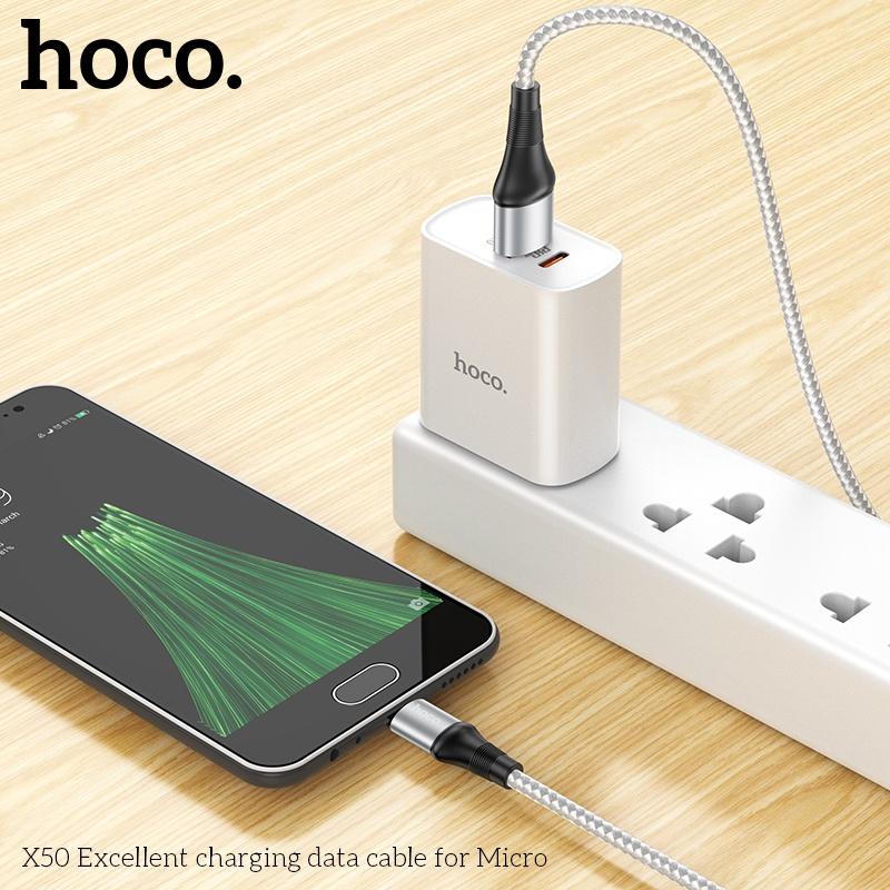 Cáp Sạc Cho Samsung, Xiaomi, Oppo, Android,... Hoco X50 Micro-USB, Cáp Dây Dù Siêu Bền - Hàng Chính Hãng