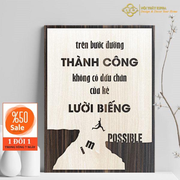 Tranh treo tường Gỗ trang trí phòng tạo động lực được làm bằng gỗ mdf phủ venner 2 lớp cao cấp