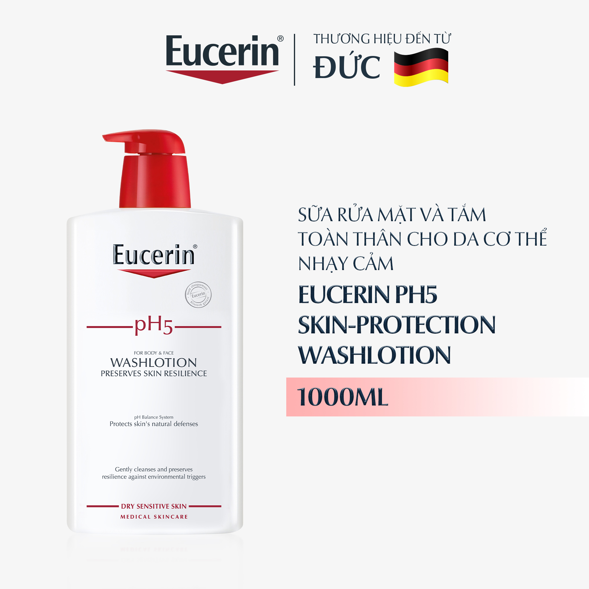 Sữa tắm cho da nhạy cảm Eucerin pH5 Washlotion 1000ml