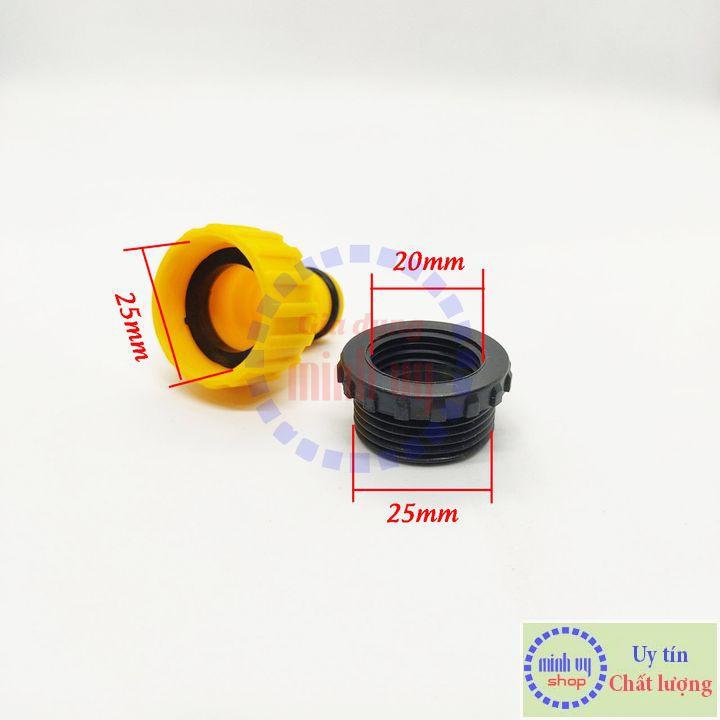 Đầu nối nhanh ren 21mm 27mm ra đầu nối nhanh 16mm , Khớp nối nhanh đực nối vòi nước ren 21 27