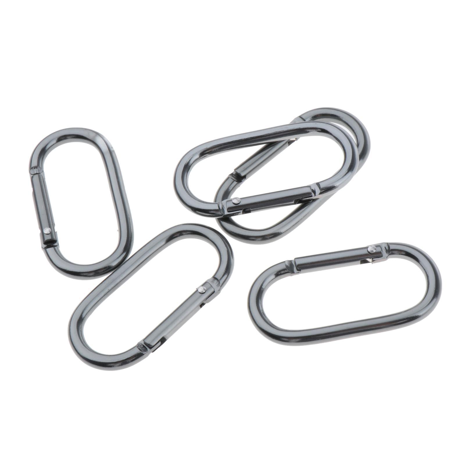 2x5Pcs/set D Shaped Aluminum Alloy Climbing Buckle Key Carabiner Clip  Tool