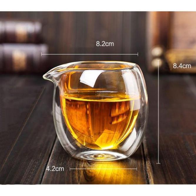 Ly Thủy Tinh 2 Lớp Cách Nhiệt Có Mỏ Sang Trọng Cao Cấp