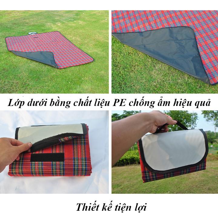 Thảm trải du lịch, đi phượt picnic dã ngoại ngoài trời chống thấm nước gấp gọn Kích Thước 180*150 cm