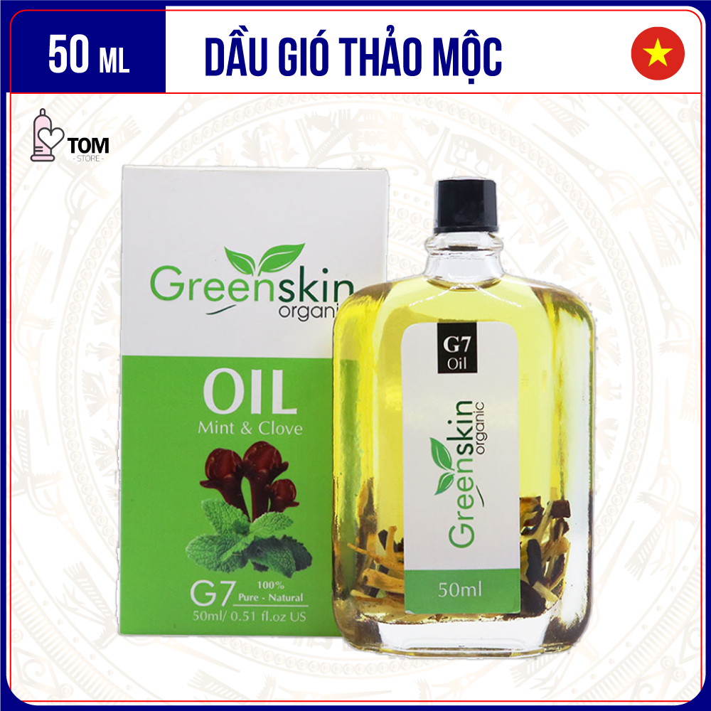 Dầu Gió Thảo Mộc Greenskin Organic Herb Oil G7 - Tăng Cường Hệ Miễn Dịch,  Giảm Ho, Nhứt Đầu, Giảm Căng Thẳng - Chai 50Ml | Tom Store | Tiki