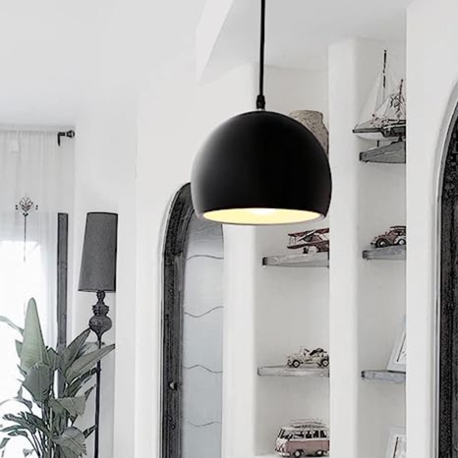 GIÁ KHO | Đèn thả trần Decor trang trí bàn ăn, nội thất mũ cối lòng mạ đồng, kích thước Ø300mm