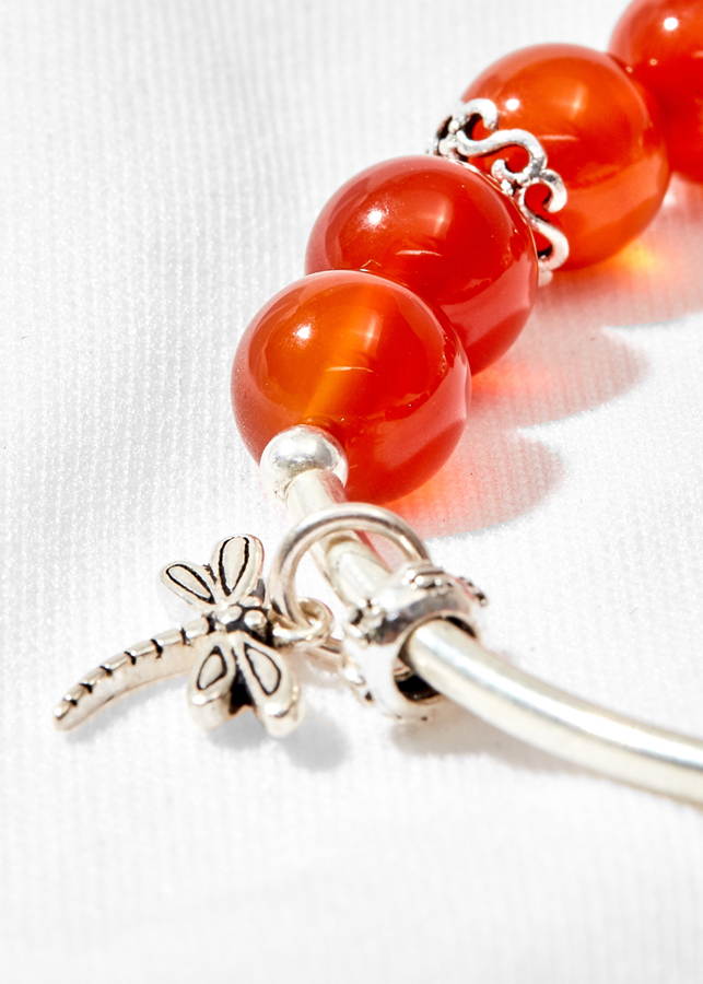 Vòng tay đá mã não đỏ phối tỳ hưu