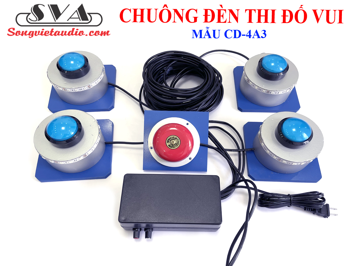 Bộ chuông đèn thi đố vui - chuông điện game show - Nút ấn lớn