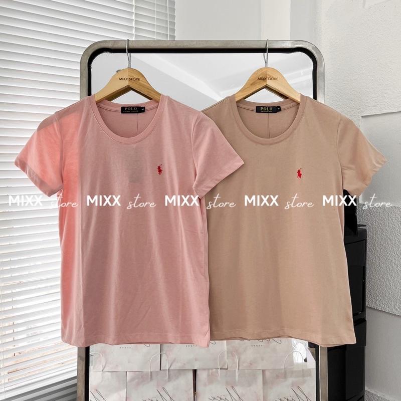 Áo thun nữ polo thêu chất cotton mềm mịn phom vừa người chuẩn xinh