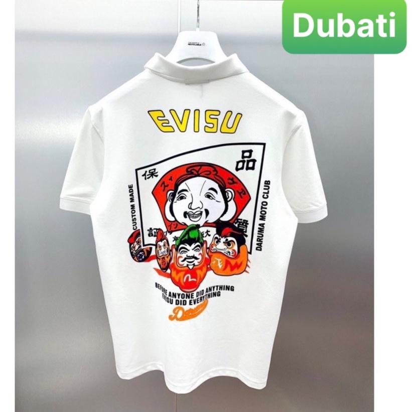ÁO THUN NAM POLO CỔ TRỤ NAM NỮ VẢI CÁ SẤU IN EVISU CHẤT VẢI COTTON 100% PHONG CÁCH SANG CHẢNH VIP PRO - DUBATI FASHION
