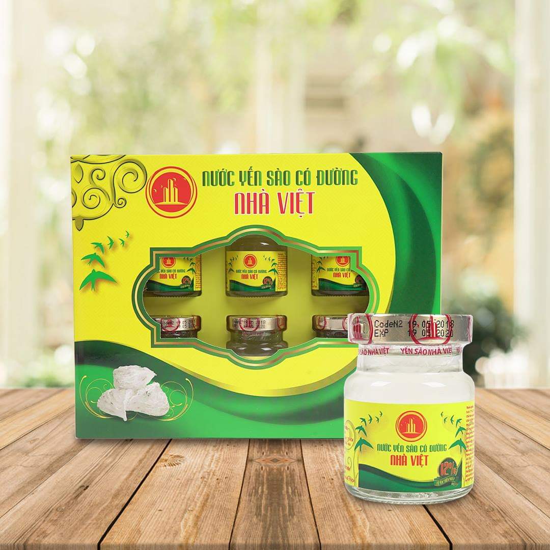 COMBO 7 hộp nước yến sào đường phèn Nhà Việt tặng thêm 6 lon nước yến