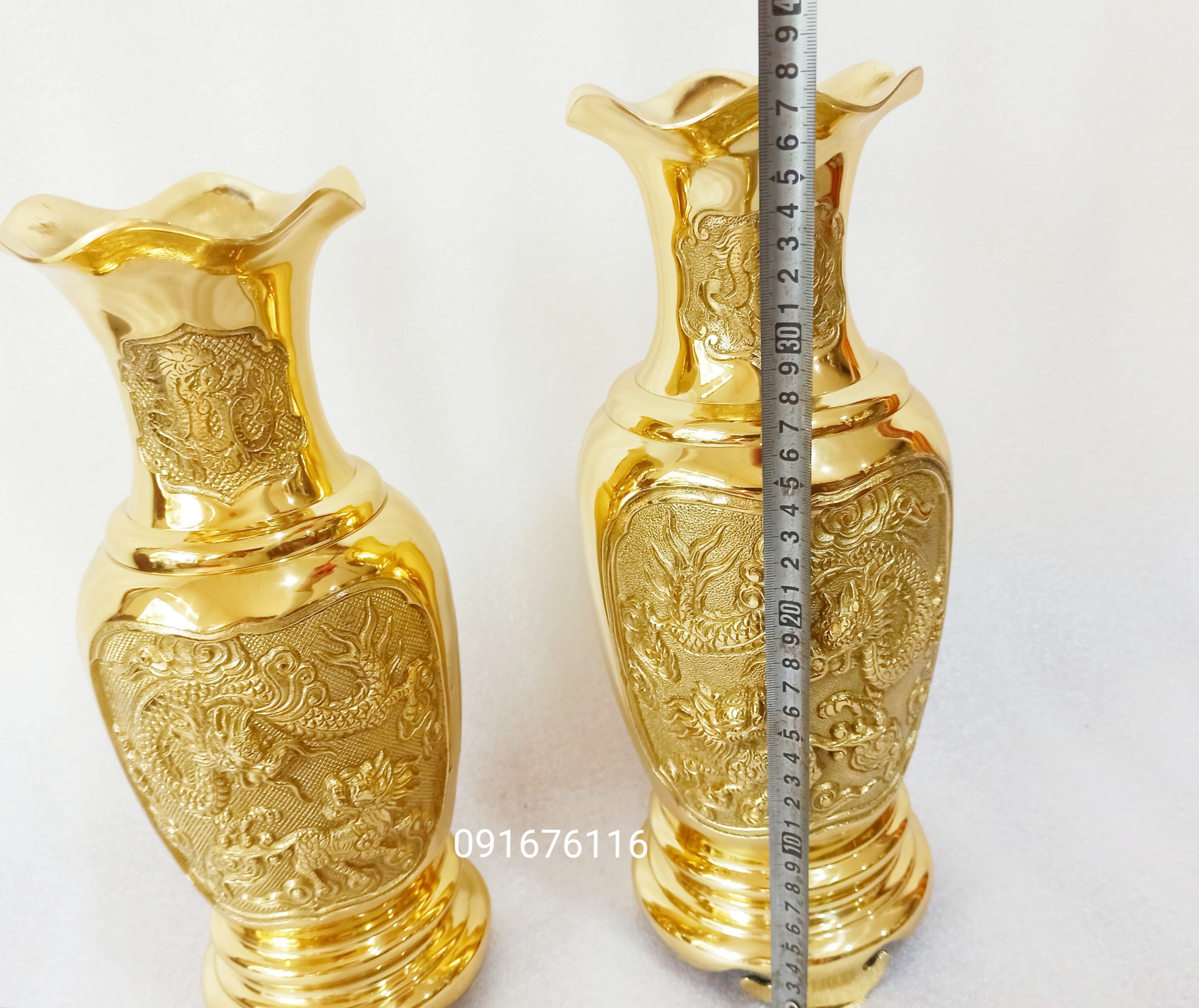 Lọ hoa rồng phượng, bình bông đồng thau cao cấp, lọ hoa rồng phụng bằng đồng, lọ hoa đồng