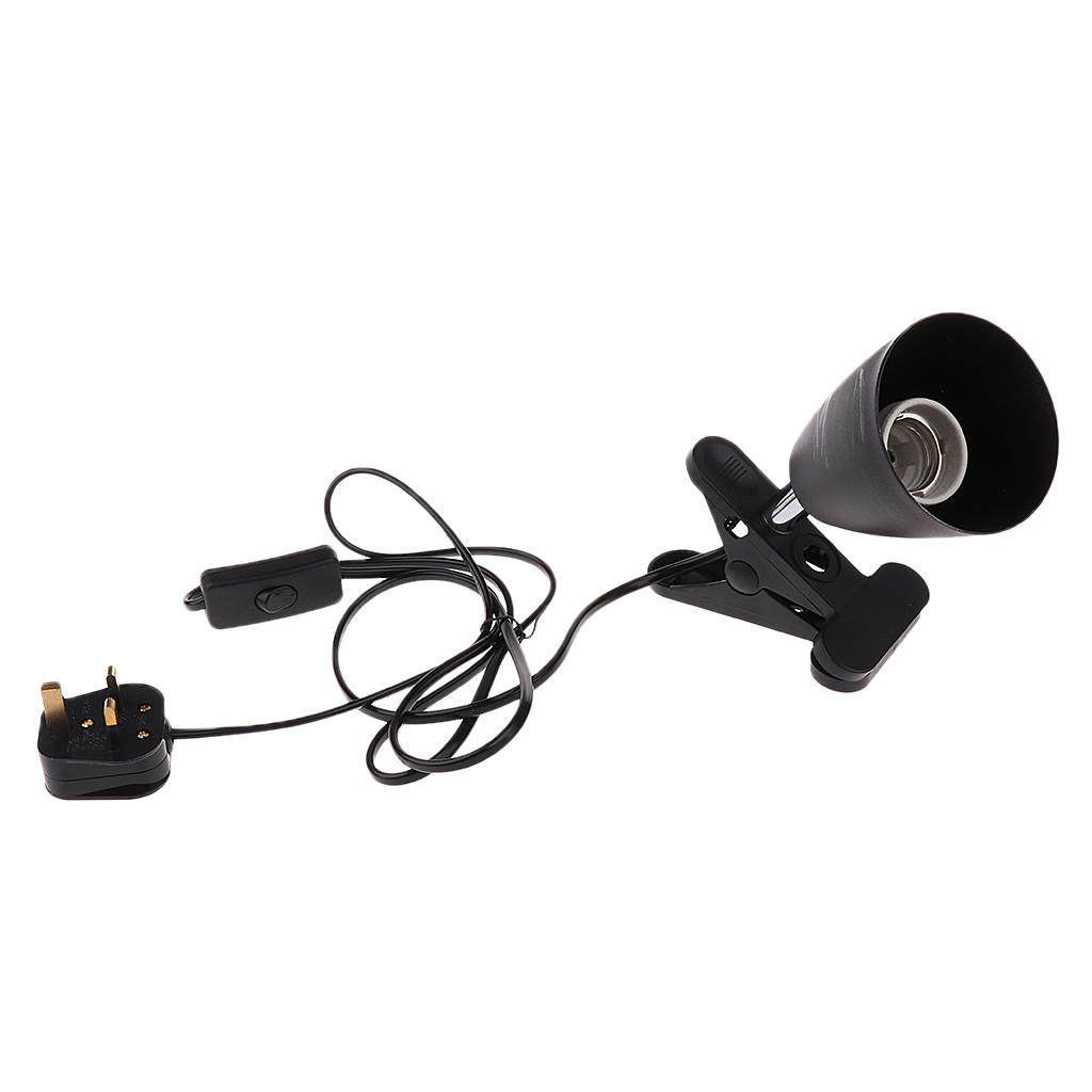 Bell Mouth E27 Base Reptile Light Bulb Holder Heat Basking Light UVB UVA Infrared Bulb Lamp Holder, UK Plug