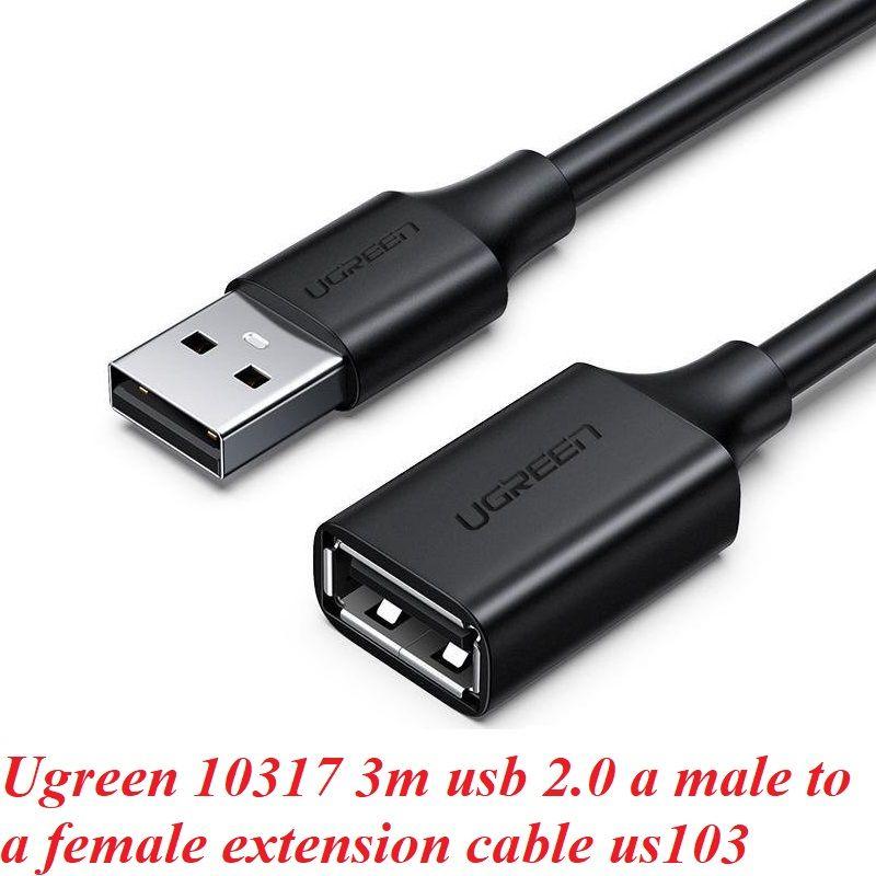 Ugreen UG10317US103TK 3M màu Đen Cáp tín hiệu nối dài USB 2.0 lõi thuần đồng - HÀNG CHÍNH HÃNG