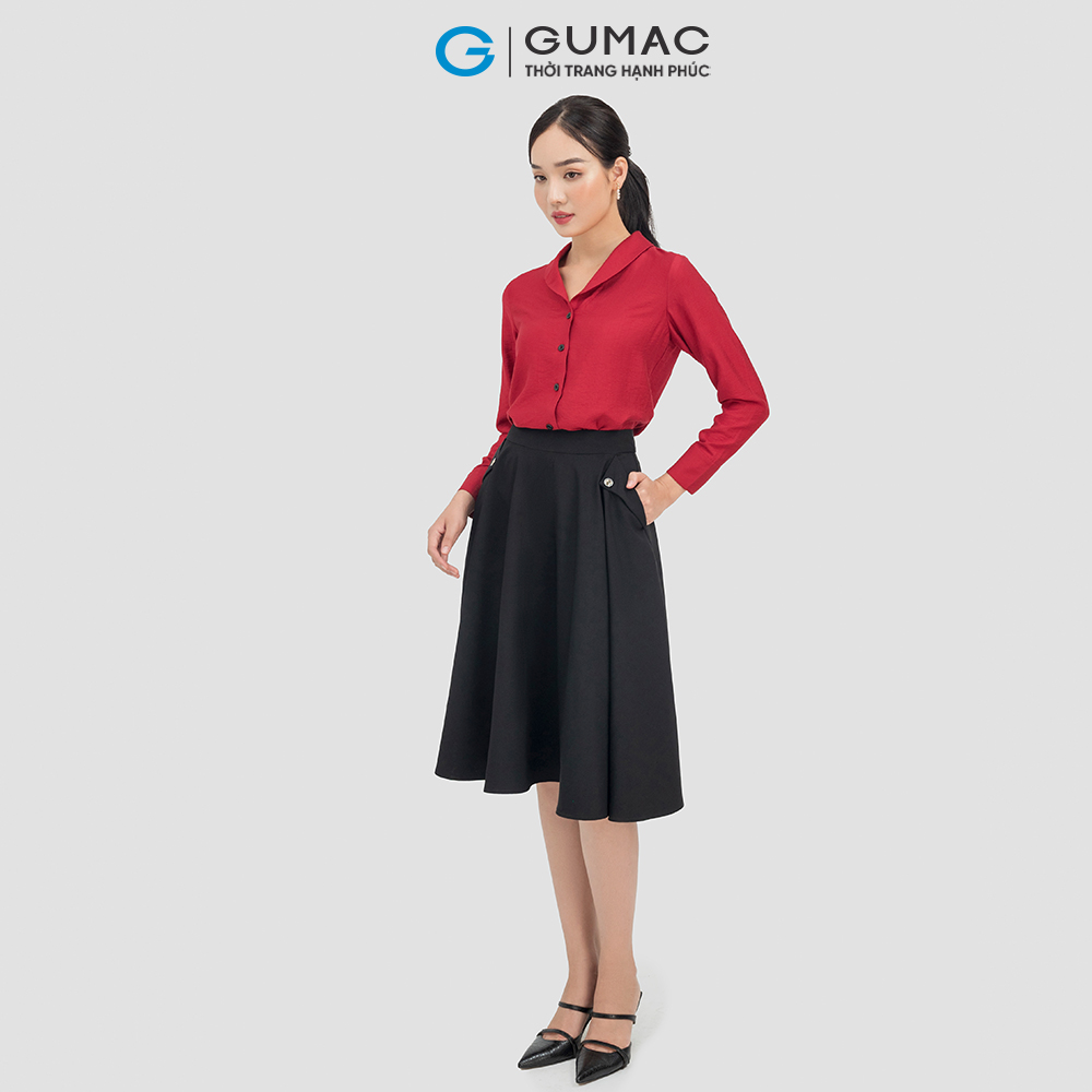 Áo sơ mi nữ GUMAC LA0706 công sở kiểu cổ bẻ chất liệu lụa thoáng mát sang trọng